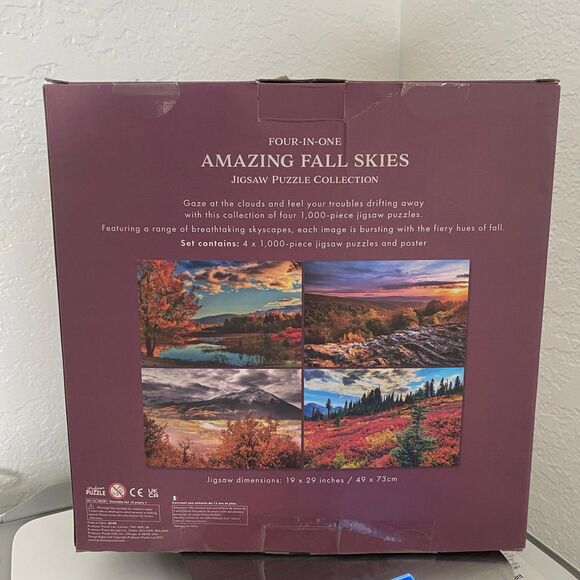 4 1000 Piece Puzzles Fall Nature Jigsaw Puzzle Game - Picture 2 of 2